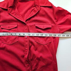 Vintage Red Button Blouse